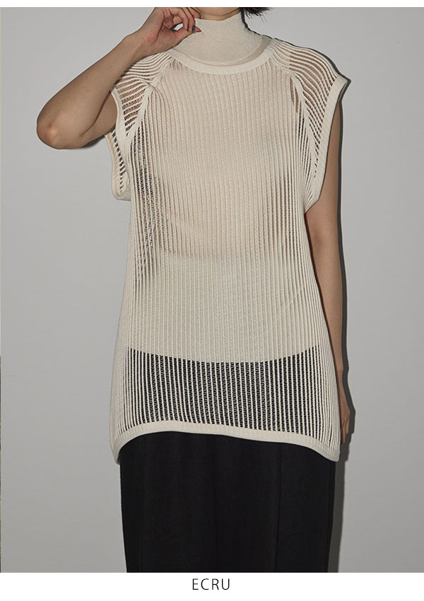 SALE TODAYFUL 2023spring.summer トゥデイフル Backopen Mesh Tops バックオープンメッシュトップス  ノースリーブ ミドル丈 12310606