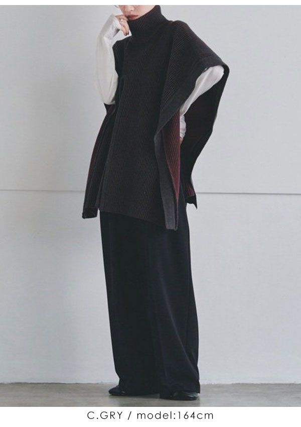 SALE TODAYFUL 2023prefall トゥデイフル Bicolor Turtle Knit Cape 