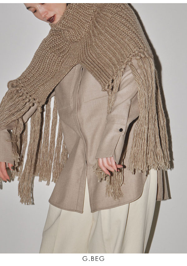 SALE TODAYFUL 2023winter トゥデイフル Fringe Knit Cape フリンジ