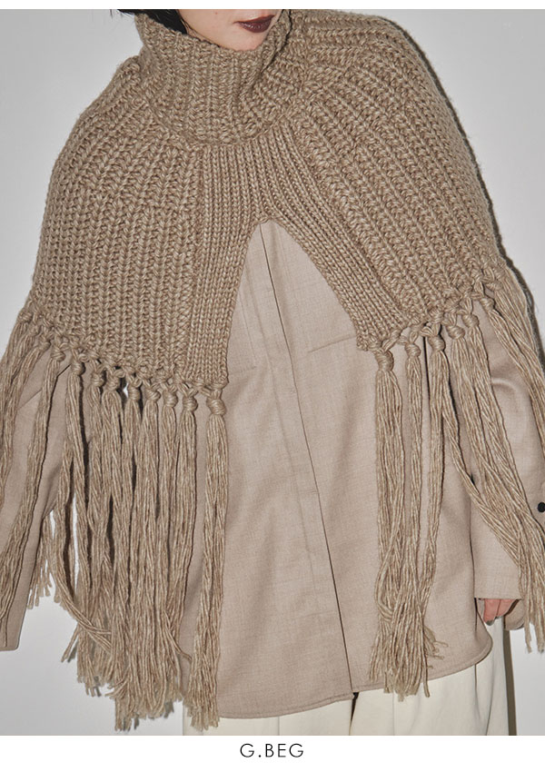 SALE TODAYFUL 2023winter トゥデイフル Fringe Knit Cape フリンジ 