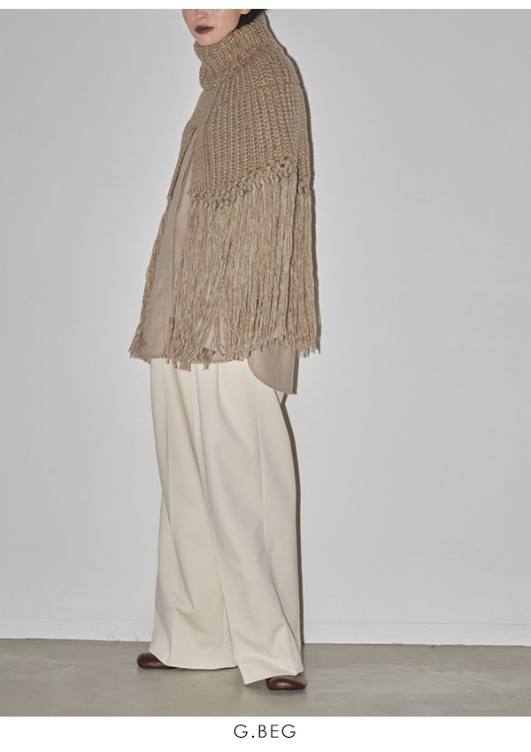 SALE TODAYFUL 2023winter トゥデイフル Fringe Knit Cape フリンジ 