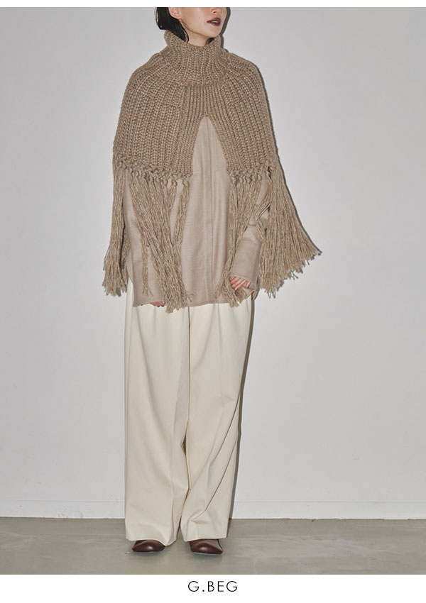 SALE TODAYFUL 2023winter トゥデイフル Fringe Knit Cape フリンジ 