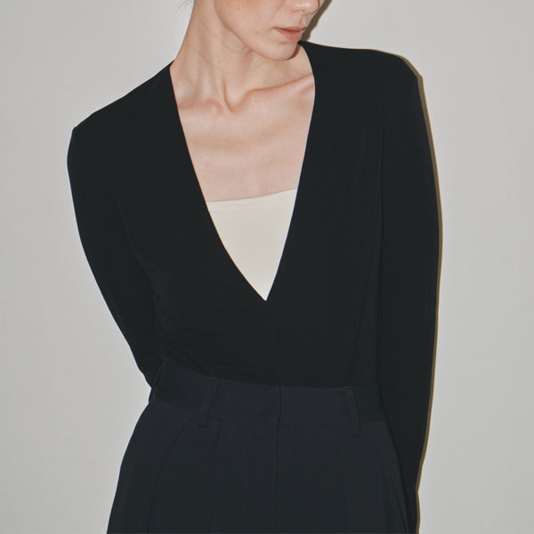 TODAYFUL 2023prefall トゥデイフル Vneck Slit Bodysuit Vネックスリットボディスーツ トップス インナー 長袖  12320606