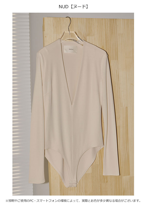 TODAYFUL 2023prefall トゥデイフル Vneck Slit Bodysuit Vネックスリットボディスーツ トップス インナー 長袖  12320606