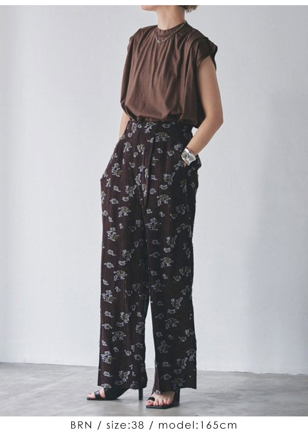 SALE TODAYFUL 2023prefall トゥデイフル Flower Jacquard Trousers フラワージャガードトラウザー  ボトムス ロング丈 12320601