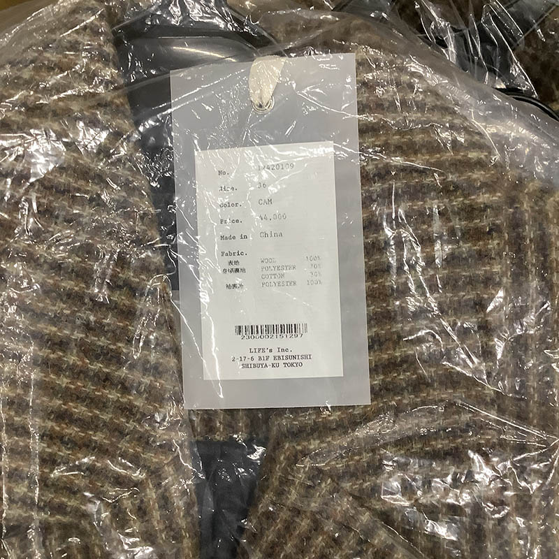TODAYFUL トゥデイフル 2025prefall アウター Wool100% Check TODAYFUL トゥデイフル 2025prefall アウター Wool100% Check