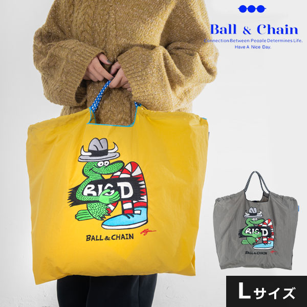 【送料無料】 Ball＆Chain ボールアンドチェーン BIG D Lサイズ バッグ BLUE LABEL ショッピングバッグ エコバッグ  トートバッグ ショルダー 刺繍 プレゼント