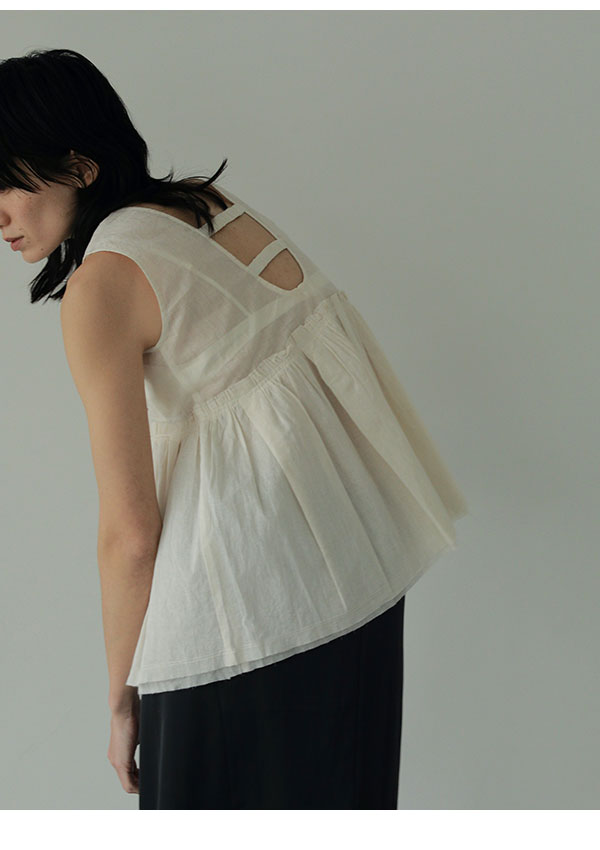 anuke 2024SpringSummer アンヌーク トップス Sheer Peplum Tops 9月 