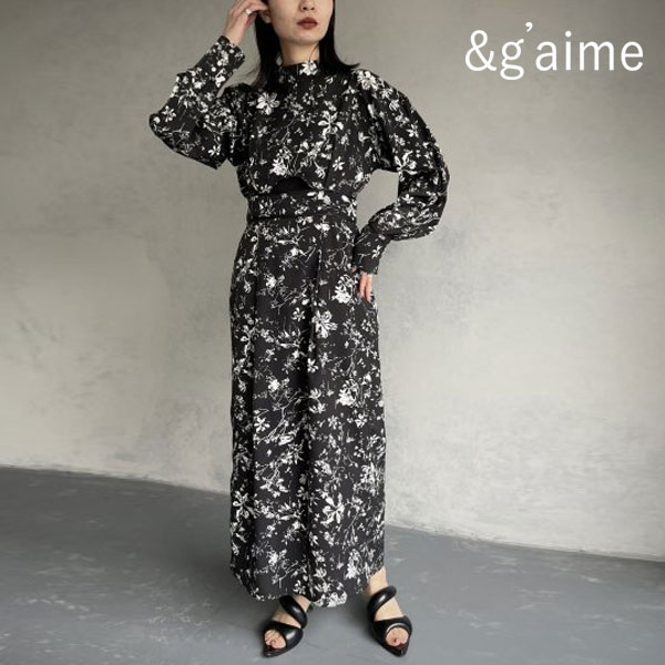 SALE &g'aime アンジェム Flower tight dress フラワータイトドレス 