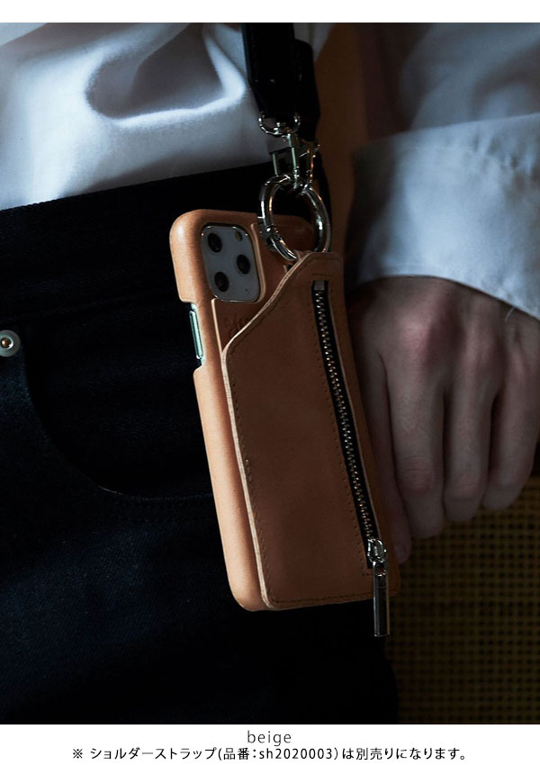 iPhone13promax対応】エジュー ajew cadenas leather zipphone case