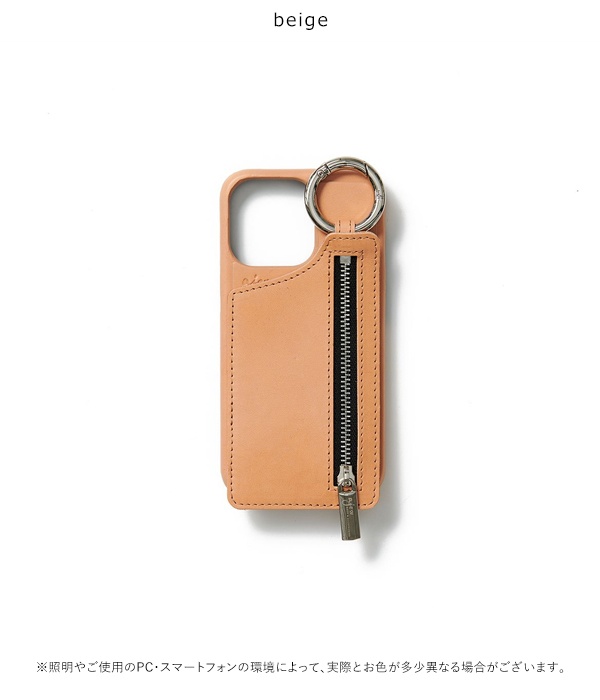 iPhone13promax対応】エジュー ajew cadenas leather zipphone case 