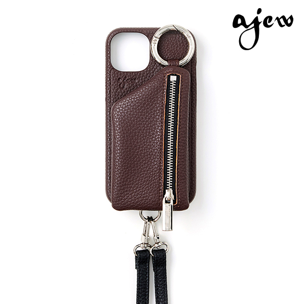 【即納】 【iPhone15/15pro対応】 エジュー ajew cadenas zipphone case shoulder  iPhone15pro iPhone ケース ショルダー 紐 aj02-00315 ギフト 定番