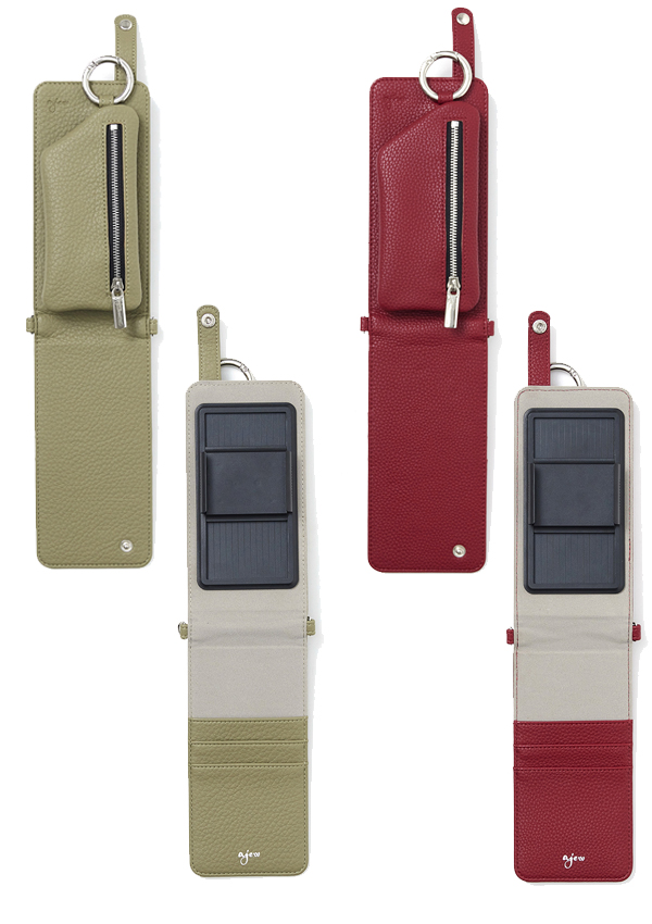 【多機種対応】 エジュー ajew cadenas vertical zipphone case shoulder スマホケース iPhone 手帳型  全機種対応 ショルダータイプ aj02-033 父の日