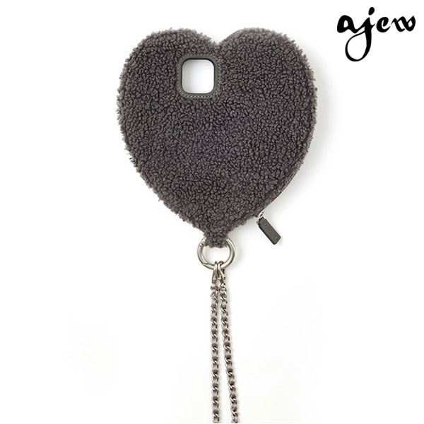 【iPhone対応】 エジュー ajew fluffy dress HEART case shoulder ハート iPhone16 iPhone15 iPhone14 iPhone13 pro ケース カバー 紐 aj02-059 ギフ | ajew | 02