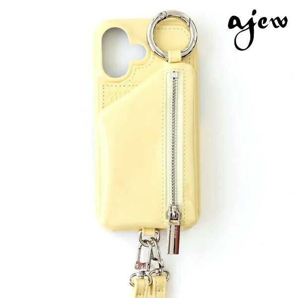 ajew iPhone12/12pro ショルダーケース　イエロー ajew（エジュー） 【iPhoneProMax対応】 ajew patent case shoulder