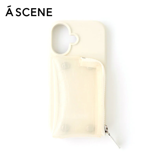 【iPhone対応】 エーシーン A SCENE PVC croco silicon case クロコシリコンケース iPhone17 iPhone16 15 pro 小銭入れ 自立 ajew エジュー as02-044の画像