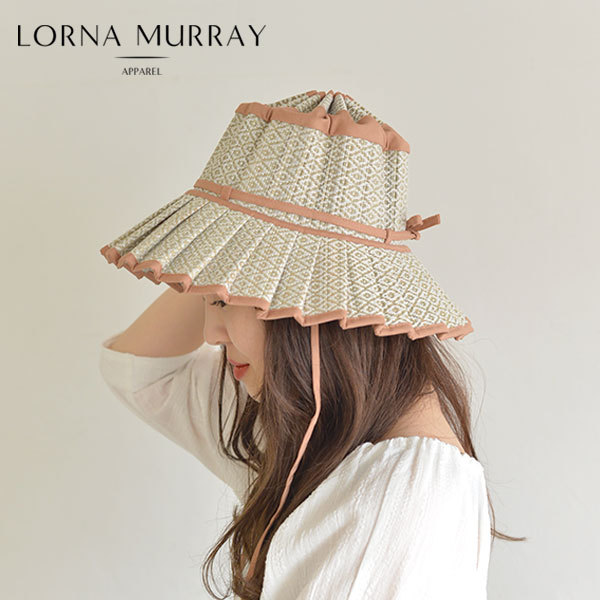 LORNA MURRAY ローナマーレイ Coconut Grove Island Vienna レディース 帽子 ハット ストローハット つば広  プリーツ ハンドメイド 手作り サスティナブル :coconutgrove-iv:select shop DOUBLE HEART - 通販 - 