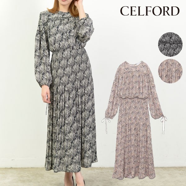 SALE】セルフォード CELFORD 19秋冬. ペイズリープリントワンピース