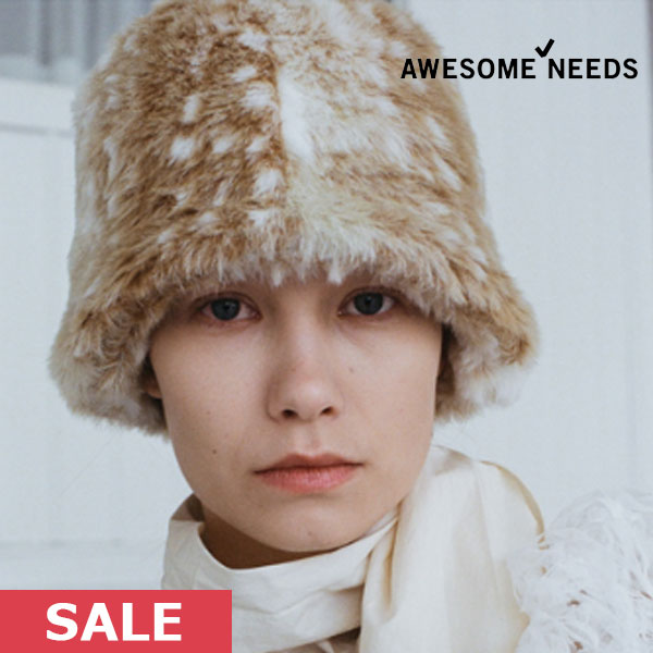 SALE AWESOME NEEDS オーサムニーズ FUR LAMPSHADE HAT レディース