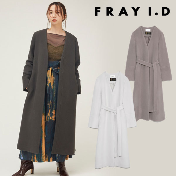 SALE フレイアイディー FRAY I.D 21秋冬 MANTECOノーカラーコート レディース アウター コート ロングコート 長袖 ノーカラー  Aライン ガーリー :fwfc215002:select shop DOUBLE HEART - 通販 - Yahoo!ショッピング