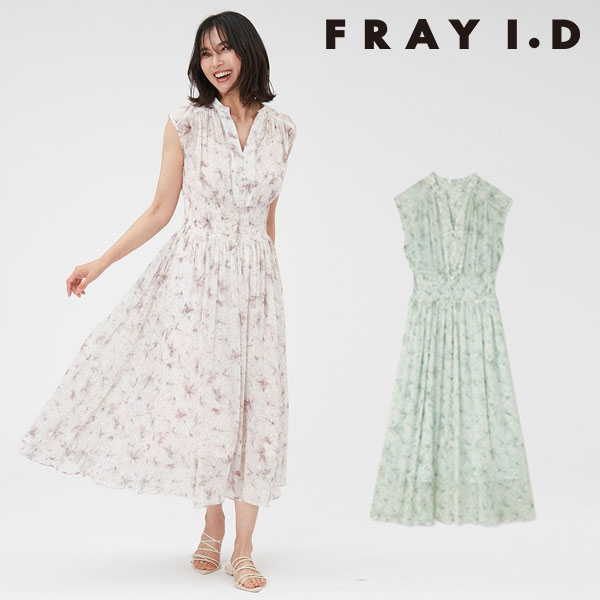 SALE フレイアイディー FRAY I.D ラインアートシフォンクレープ