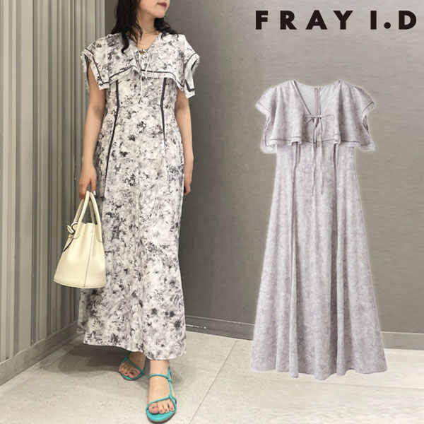 フレイアイディー FRAY I.D ワンピース 24春夏 プリントラッフルカラー