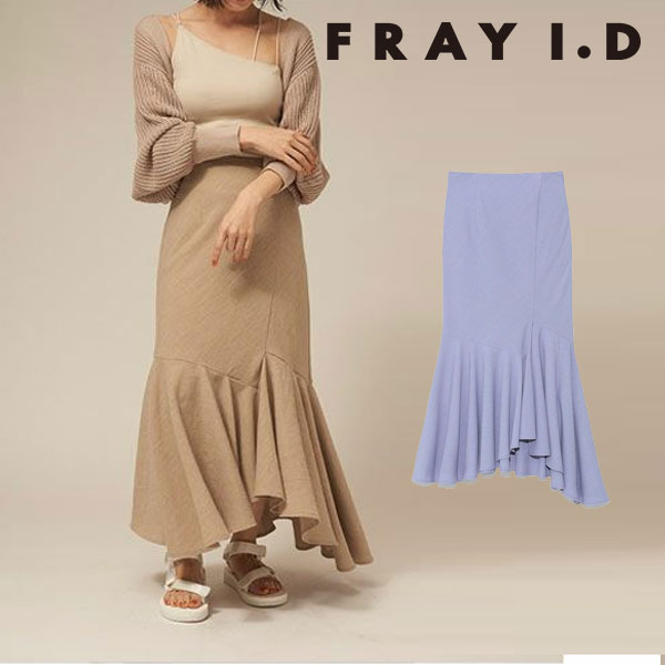 SALE フレイアイディー FRAY I.D リネンライクラッフルアシメスカート