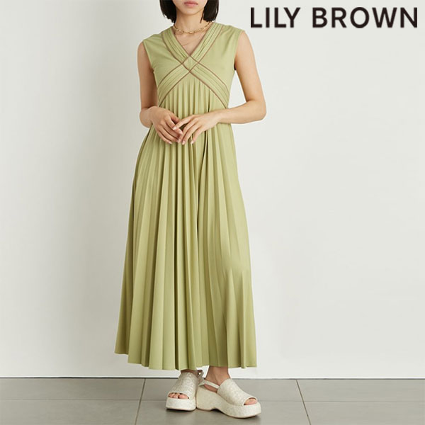 リリーブラウン LILY BROWN ワンピース 24春夏 クロスデザインワンピース ロング丈 ノースリーブ lwco241130