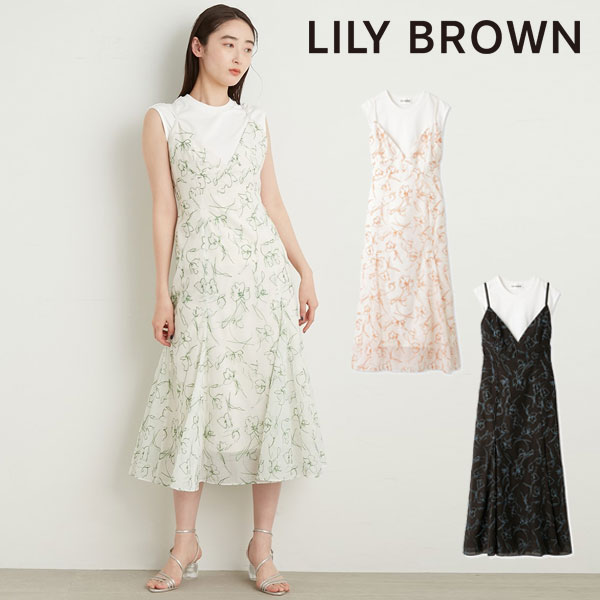 SALE リリーブラウン LILY BROWN 刺繍キャミワンピースセット ドレス