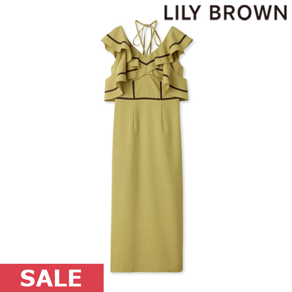 SALE リリーブラウン LILY BROWN 配色フリルワンピース ドレス