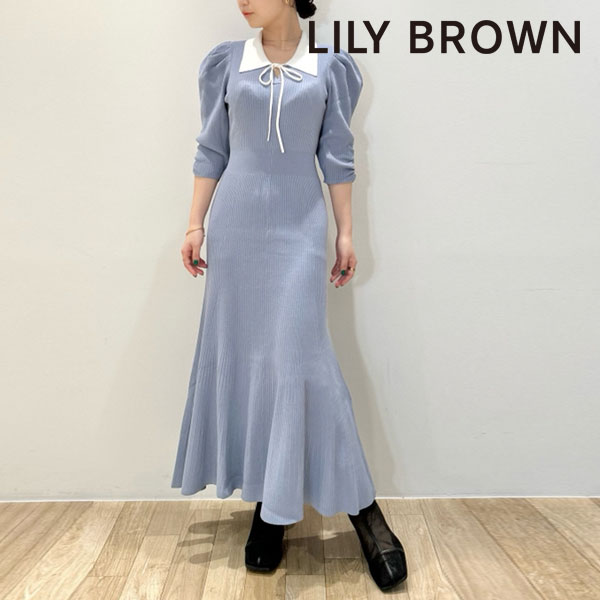 SALE リリーブラウン LILY BROWN カラーリブニットワンピース