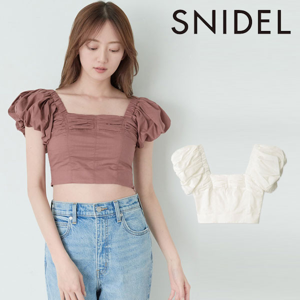 SALE スナイデル SNIDEL パフスリクロップドブラウス トップス