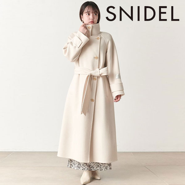 SALE スナイデル SNIDEL アウター 23秋冬 ウロコカシミヤロングコート ロング丈 長袖 リバーコート swfc234001