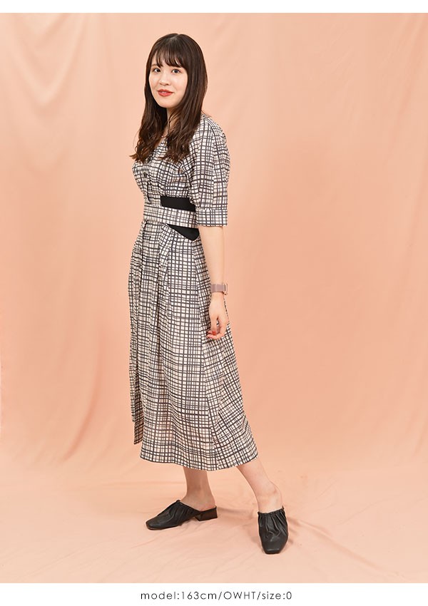 Sale スナイデル Snidel 春夏 ウエストリブマークチェックワンピース レディース ワンピース マキシ丈 ロング丈 半袖 前後2way 2way Swfo1165 バッグ ワンピースのダブルハート 通販 Yahoo ショッピング