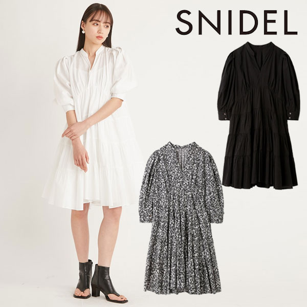 スナイデル SNIDEL ティアードミニワンピース インナーキャミつき