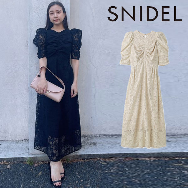 SALE スナイデル SNIDEL Sustainableバックデザインレースワンピース