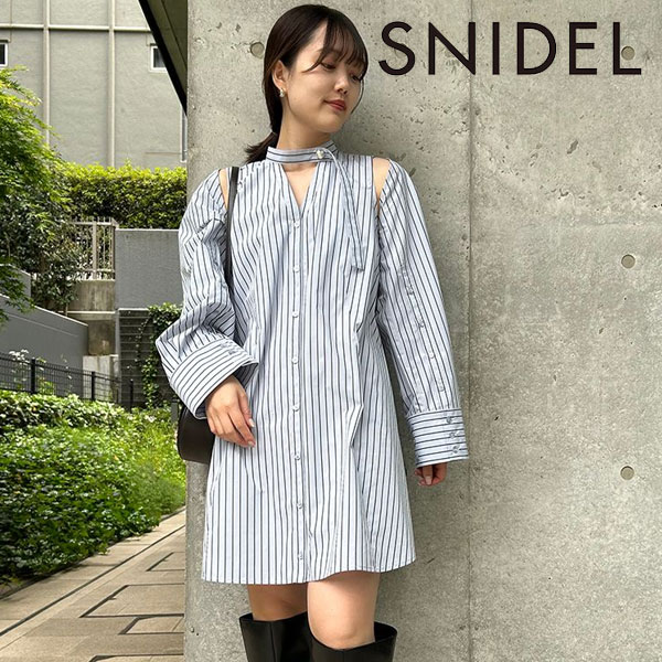 SALE スナイデル SNIDEL 23秋冬 Sustainable2wayシャツミニワンピース ドレス ショート丈 長袖 swfo234109