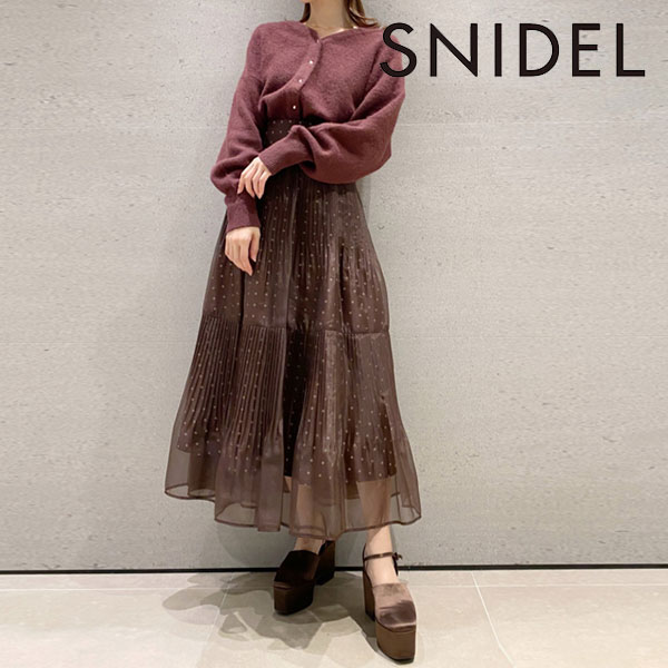 SALE スナイデル SNIDEL プリーツシフォンレイヤードプリントスカート