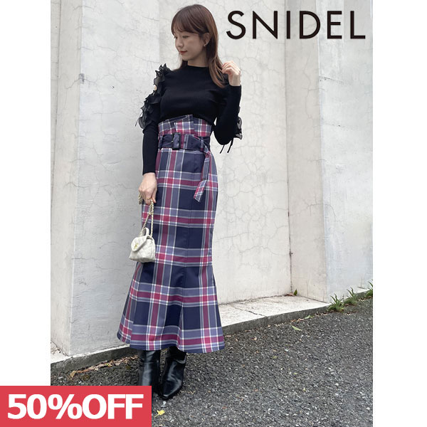 SALE スナイデル SNIDEL ボトムス 23秋冬 ベルティッドマーメイド