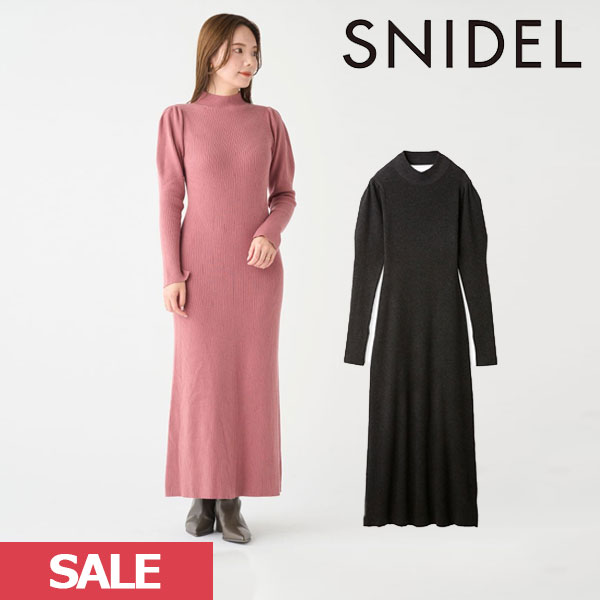 SALE スナイデル ドレス SNIDEL 23秋冬 バックオープンリブニット 