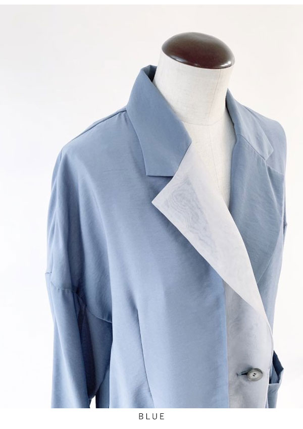 残り僅か [UN-SOPHIE] ORGANDY TAILORED JACKET / BLACK