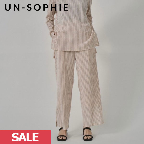 SALE アンソフィー un-sophie Striped crepe wide pants 楊柳 SALE アンソフィー un-sophie Striped crepe wide pants 楊柳