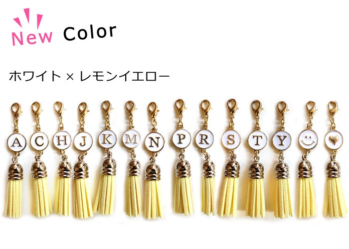 イニシャル チャーム バッグチャーム タッセル キーホルダー