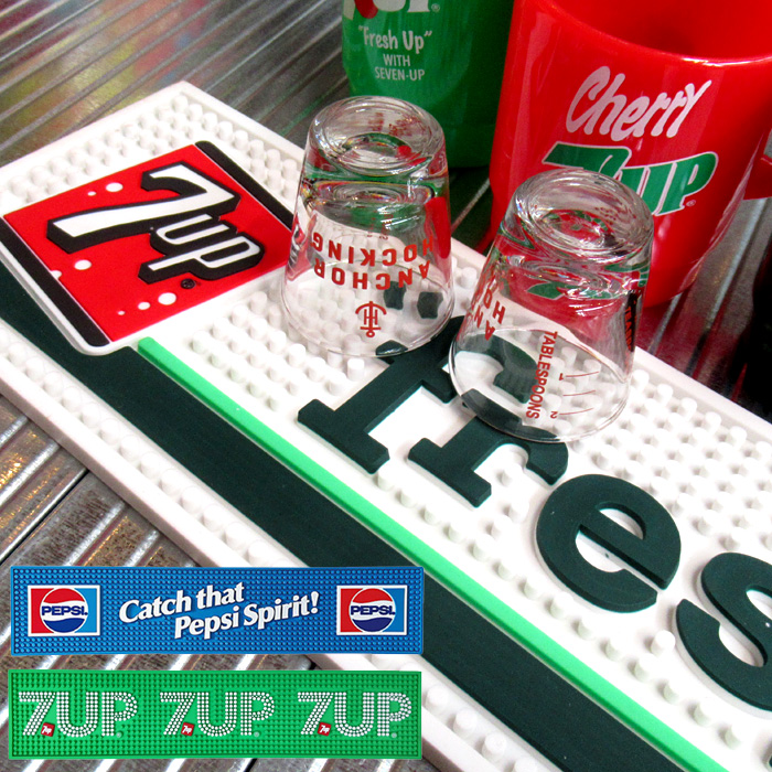 バーマット PEPSI 7UP パブグッズ グラス置き コースター ショットバー