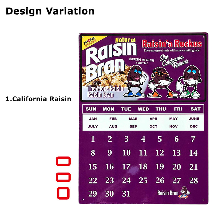 カレンダー 万年カレンダー キャラクター ベティ レディキロ CaliforniaRaisin 看板 インテリアプレート 金属製 アメリカン雑貨 ダブルスリー | ブランド登録なし | 01