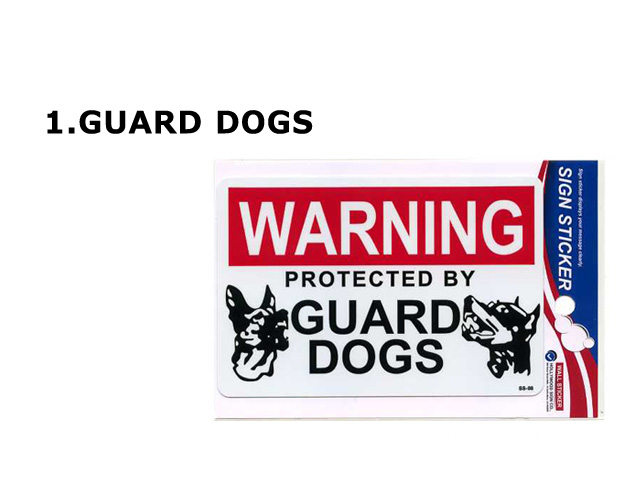 ステッカー 注意喚起 STICKER シール アメリカン雑貨 ドッグサイン GUARD DOG CLEAN UP人気 ギフト プレゼント ダブルスリー | ブランド登録なし | 01