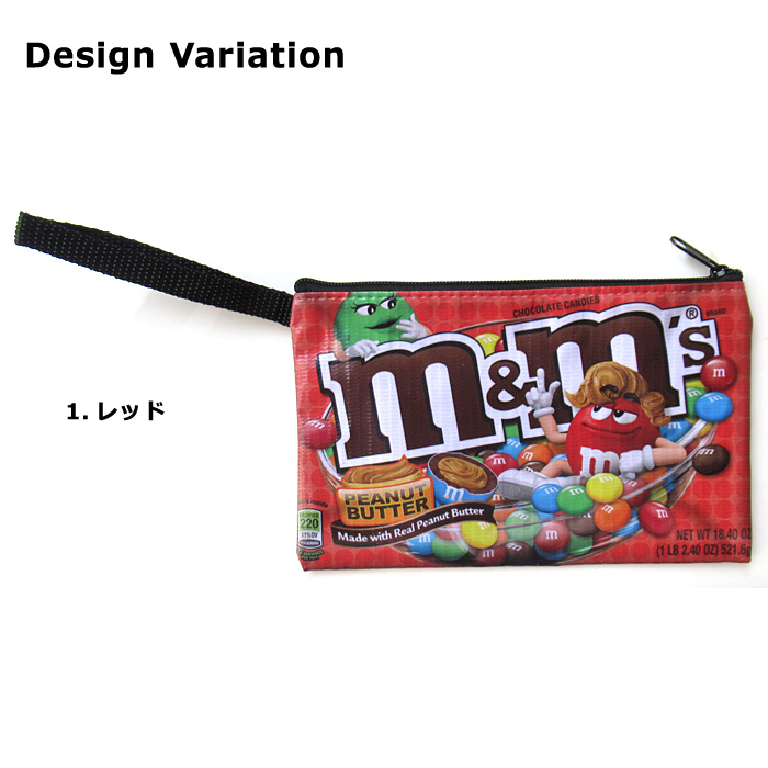 ポーチ Sサイズ フラット M&M's 通帳ケース 手帳ケース コスメポーチ プレゼント 可愛い スリム 小物入れ 旅行用 キャラクター アメリカン雑貨 ダブルスリー | ブランド登録なし | 01