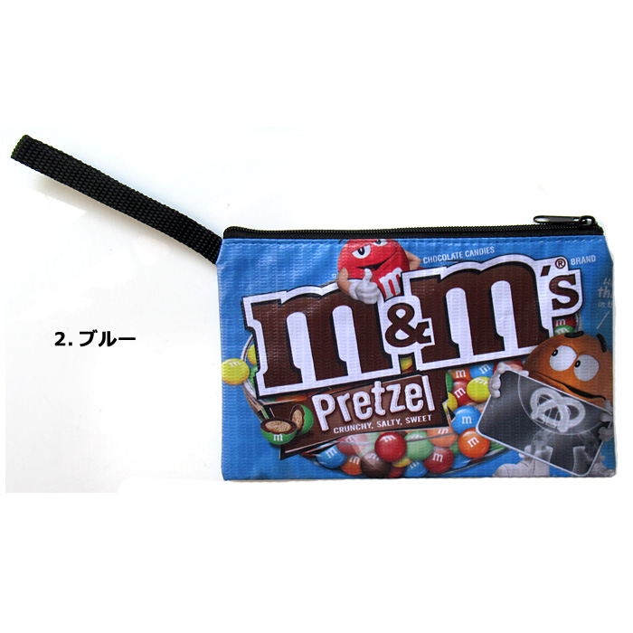 ポーチ Sサイズ フラット M&M's 通帳ケース 手帳ケース コスメポーチ プレゼント 可愛い スリム 小物入れ 旅行用 キャラクター アメリカン雑貨 ダブルスリー | ブランド登録なし | 02