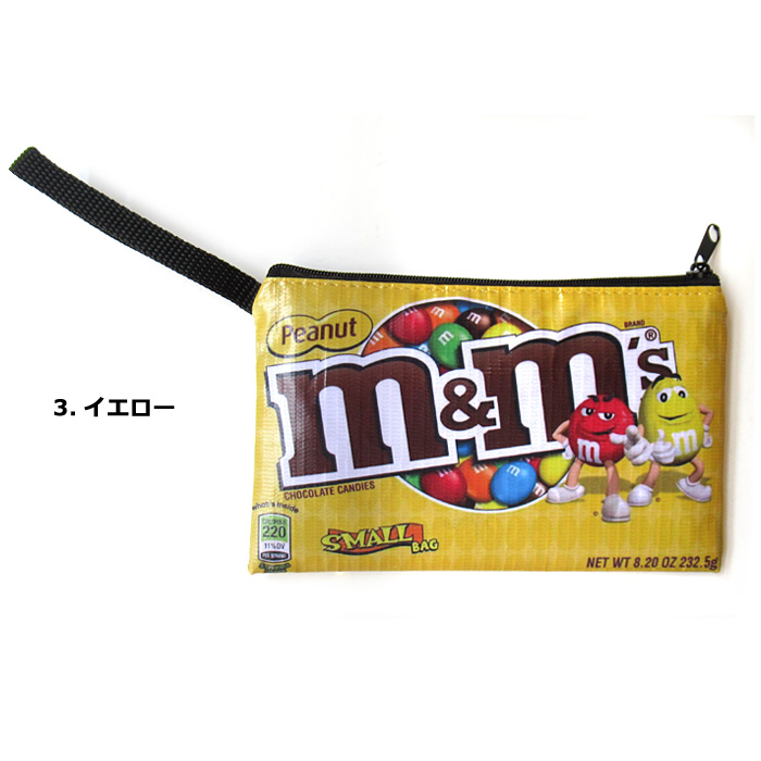 ポーチ Sサイズ フラット M&M's 通帳ケース 手帳ケース コスメポーチ プレゼント 可愛い スリム 小物入れ 旅行用 キャラクター アメリカン雑貨 ダブルスリー | ブランド登録なし | 03