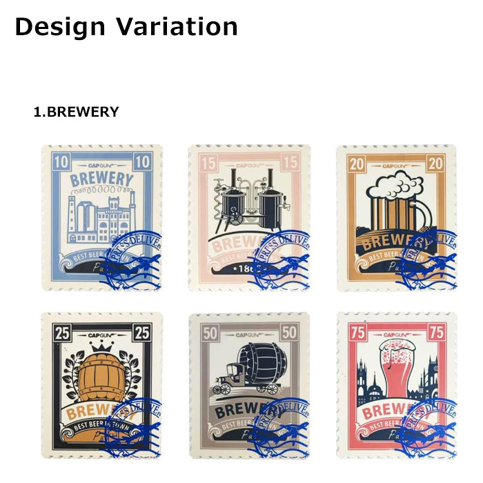 コースター 切手風 6枚入り スタンプ レトロ デザインコースター スタンド付き ユニーク 洗える キッチン雑貨 おしゃれ プレゼント カフェ バー ダブルスリー | ブランド登録なし | 01